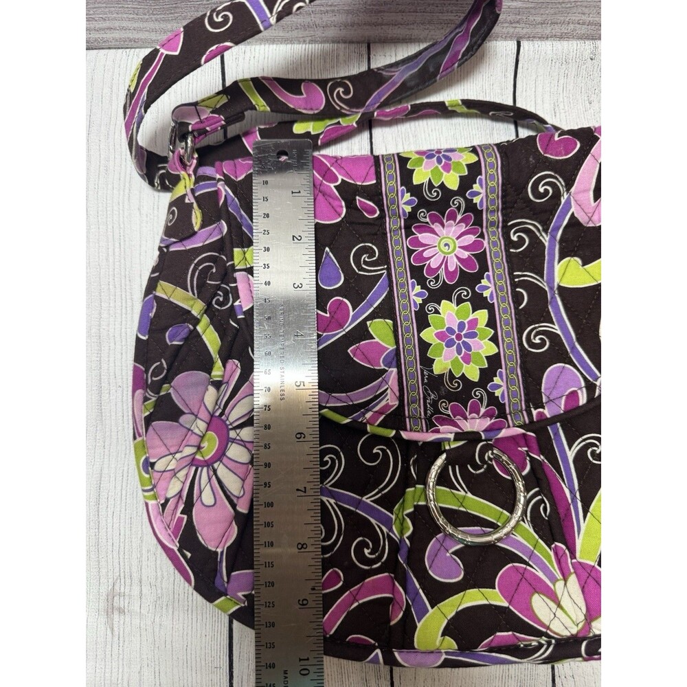 Vera Bradley Little Betsy Saddle Up Sling Crossbody Bag Brown & Purple Floral - Picture 8 of 9